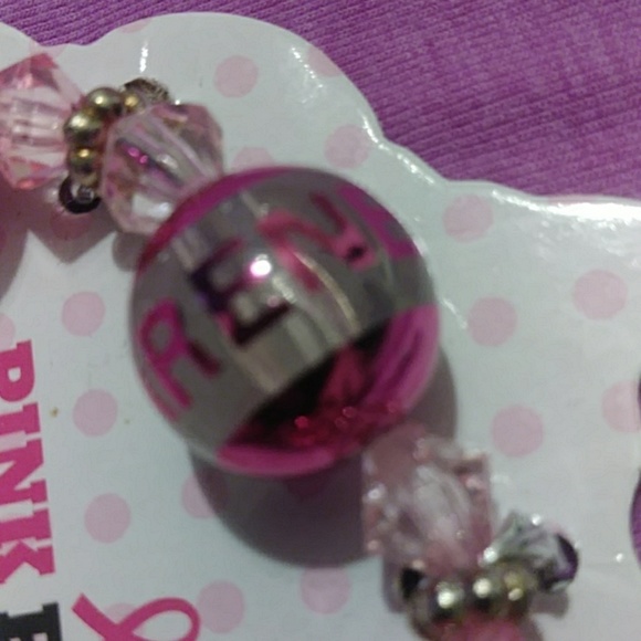 Cancer awareness pink beaded bracelet - Picture 3 of 3